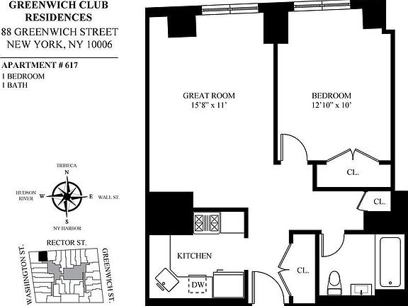 4th image of 88 Greenwich St APT 617