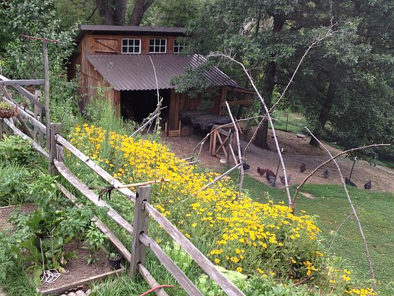 Barn and retaining wall
