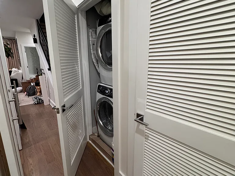 A full-sized washer and dryer are included
