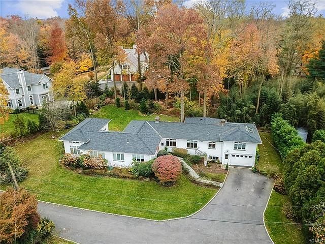 Aerial shot of sprawling ranch