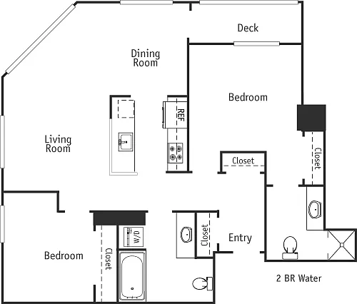 Floor plan 2 Bed Water