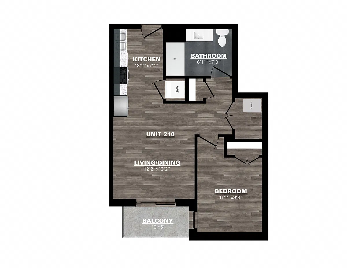 Floor plan 1 Bedroom - 1 Bathroom