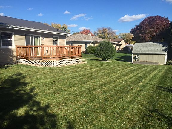 Backyard with deck and shed