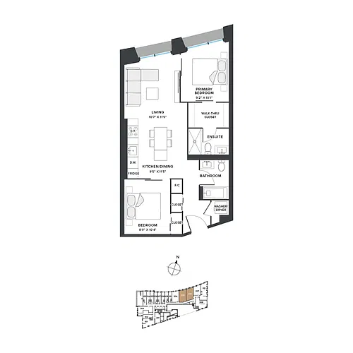 Floor plan B3 Two Bedroom