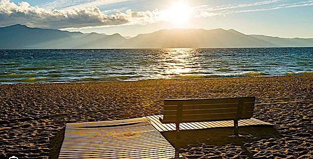 Nevada Beach at sunset