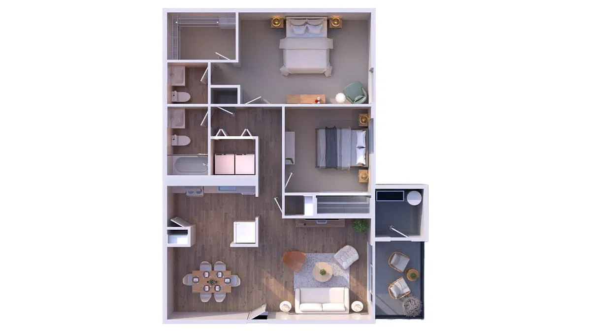 Floor plan 2BR - 1.5BTH