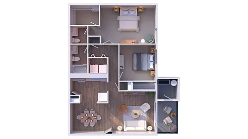 Floor plan 2BR - 1.5BTH