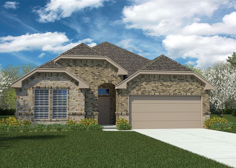 D.R. Horton's Crownpoint floorplan, elevation F. All Home and community information, including pricing, included features, terms, availability and amenities, are subject to change at any time without notice or obligation. All Drawings, pictures, photographs, video, square footages, floor plans, elevations, features, colors and sizes are approximate for illustration purposes only and will vary from the homes as built.