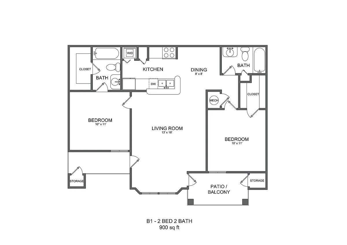 Floor plan FH | 2 Bedroom
