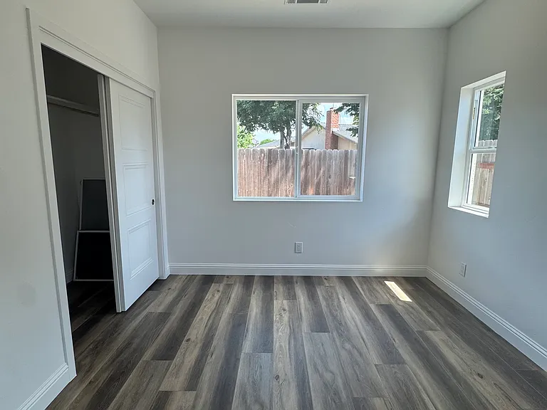 Master bedroom with enlarged closet space.