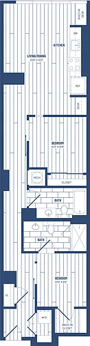 Floor plan 2 Bed/2 Bath Junior-H-205