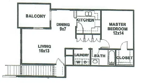 Floor plan 1 Bedroom 1 Bathroom
