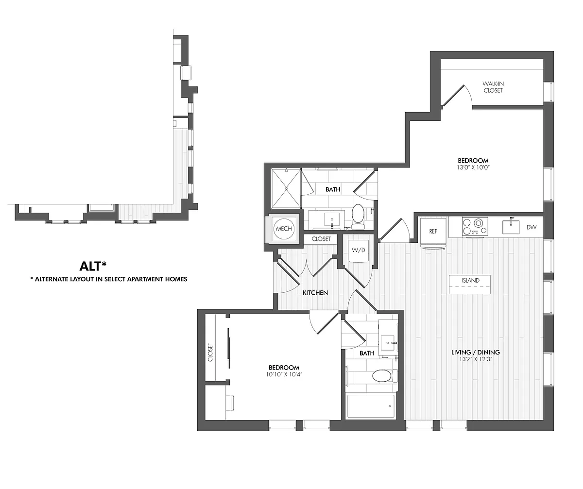 Floor plan Everton 2 Bed/2 Bath-2C-Alt