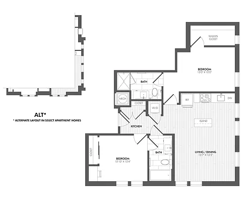 Floor plan Everton 2 Bed/2 Bath-2C-Alt