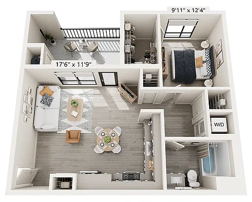Floor plan One Bedroom A1F