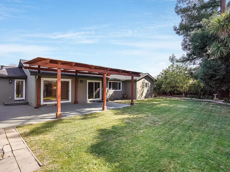 Backyard with pergola