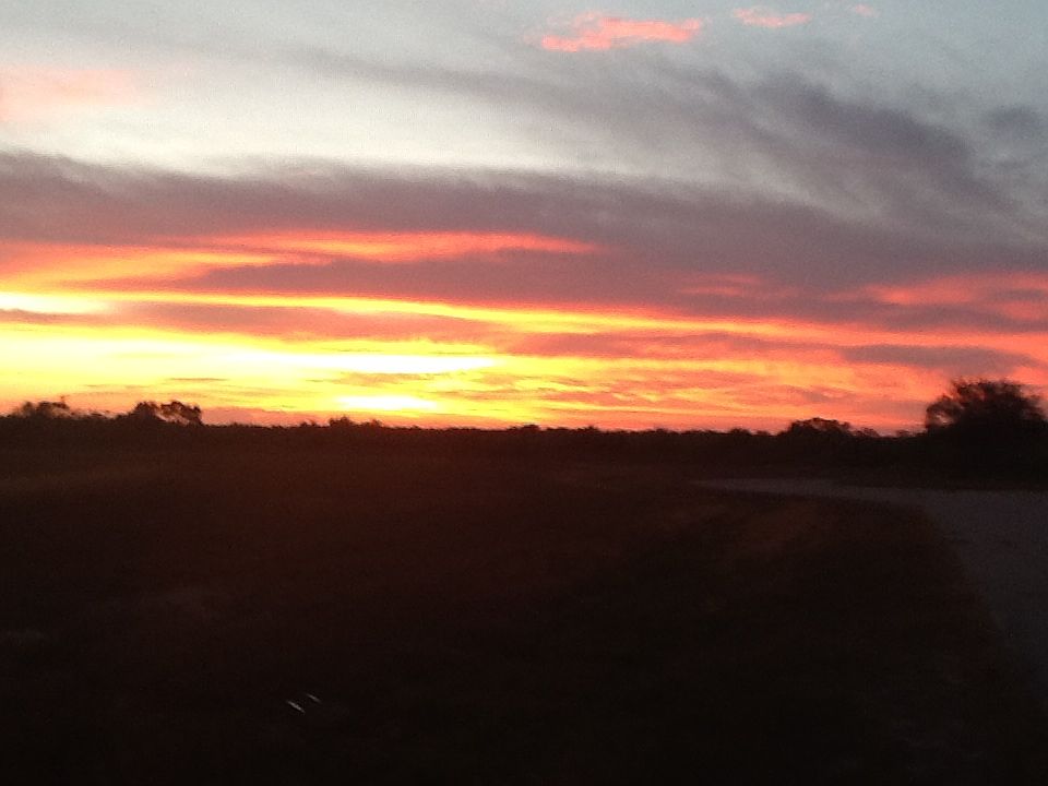 View of Sunset across lake
