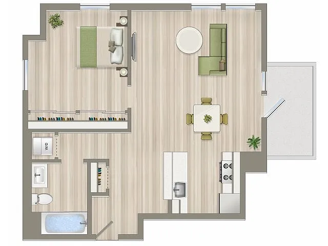 Floor plan 1 Bed/1 Bath-A5