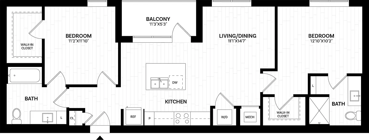Floor plan 2 Bed/2 Bath-B3
