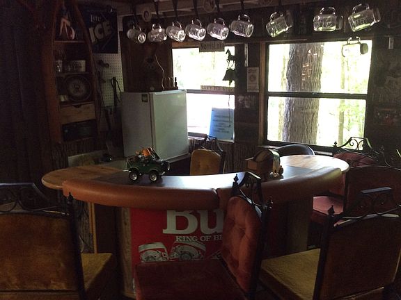 Outside man cave bar