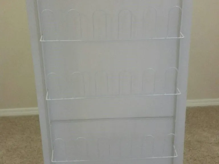 shoe rack inside master closet