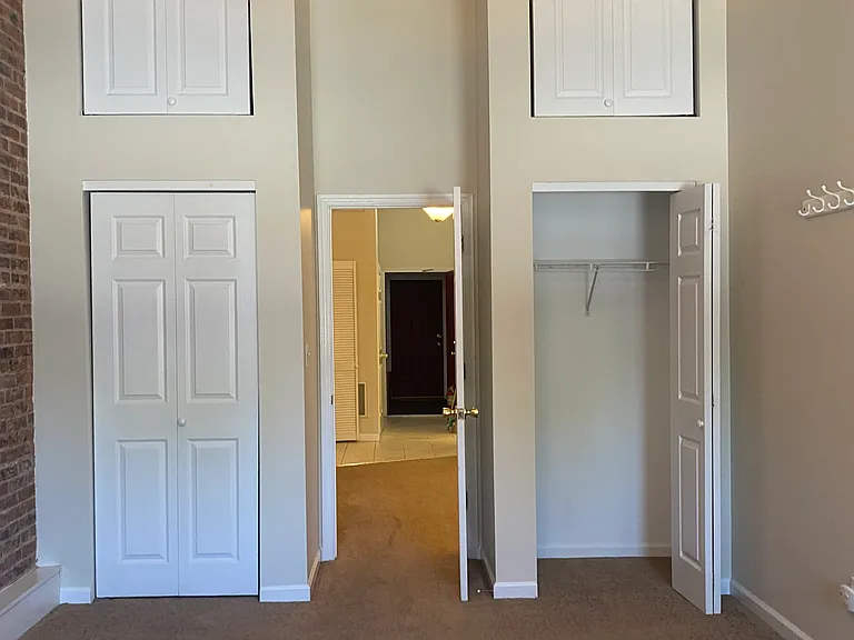 Hi Ceilings and great closets and storage in bedroom and throughout