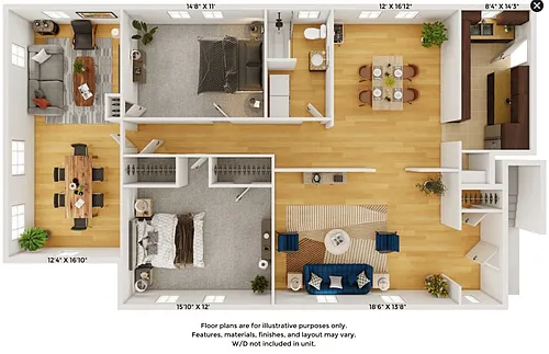 Floor plan 3BR 1 BA