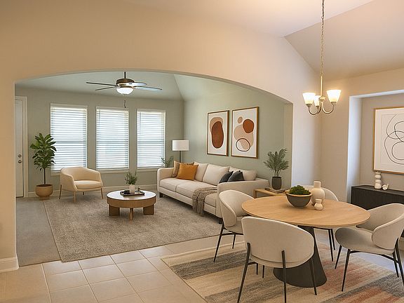 Living Room/Kitchen- Staged photo