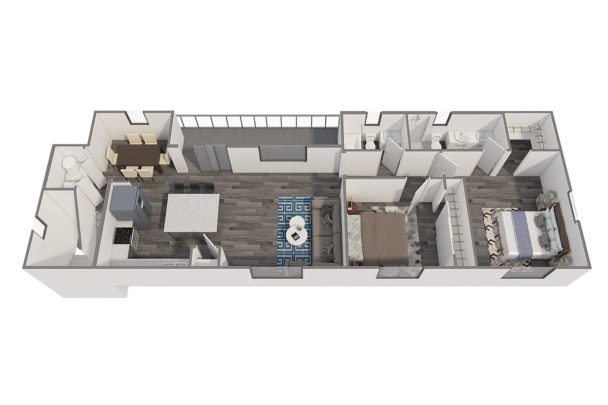 Floor plan 2x2 with Attached Garage, Doggie Door and Backyard