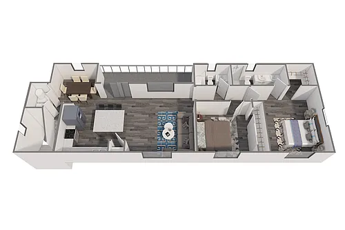 Floor plan 2x2 with Attached Garage, Doggie Door and Backyard