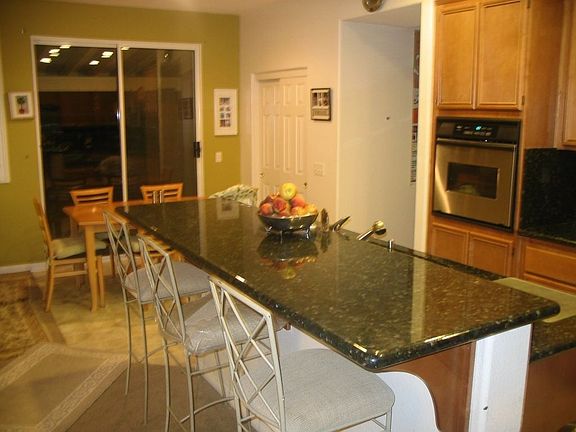 Kitchen and island