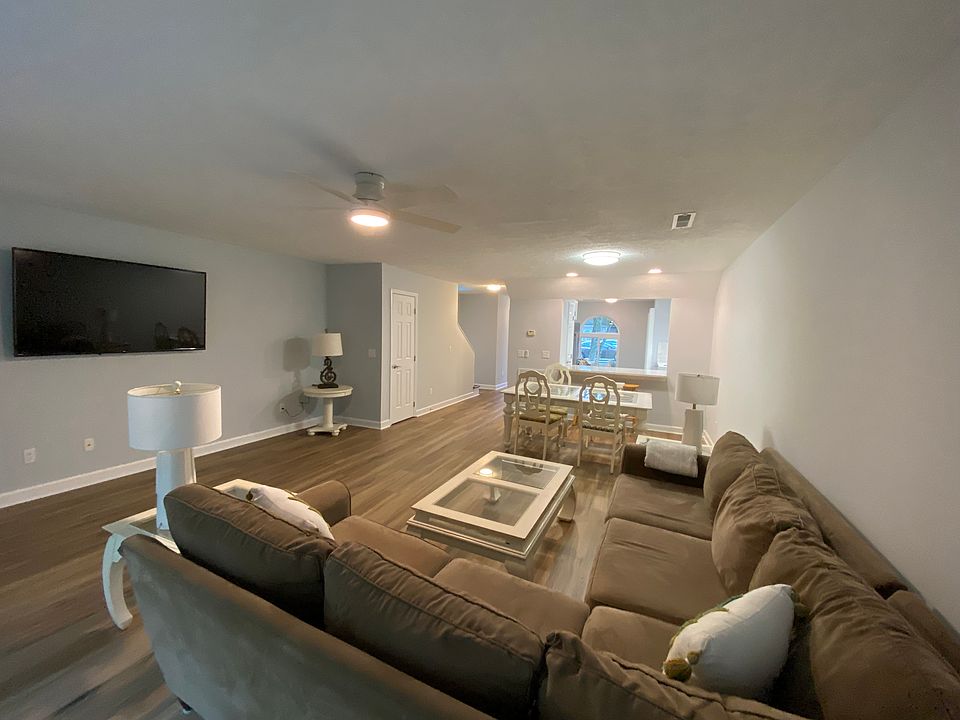 Open layout with large living and dining space