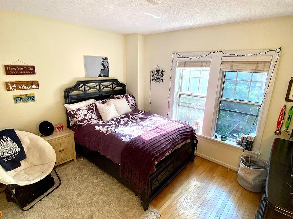 Bedroom #1, windows facing rear of building