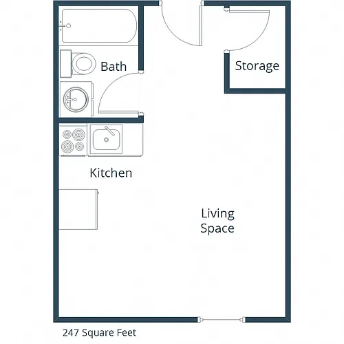 Floor plan Studio 01B