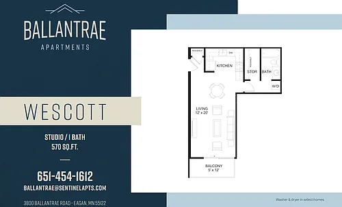 Floor plan Wescott - Studio