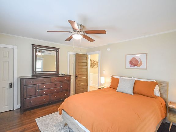 Large second bedroom with two small closets