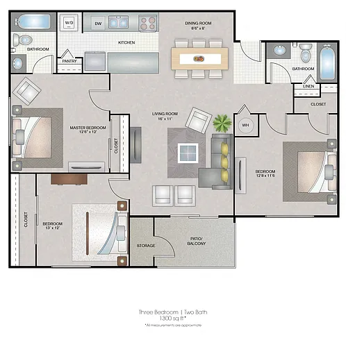 Floor plan Three Bedroom