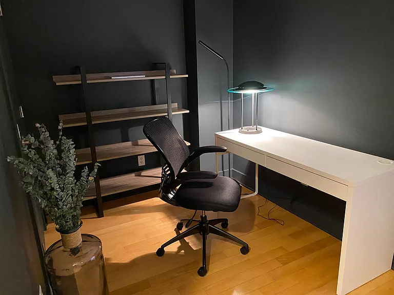 Separate flex area for home office, art or music studio or fitness gear; includes a nice size storage closet.