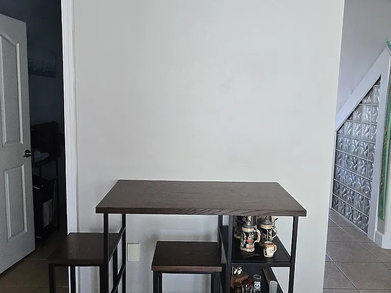 Table in sitting area on 1st floor