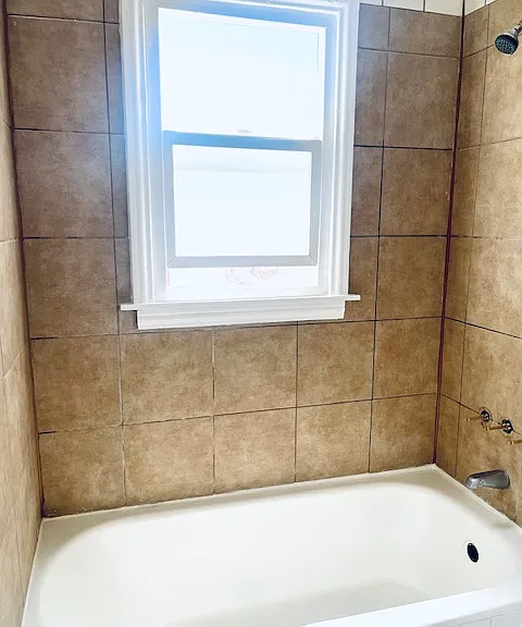 Tiled bathroom shower