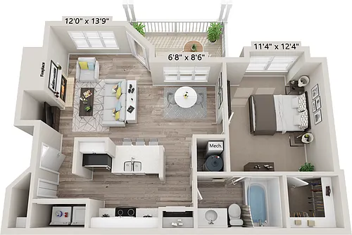 Floor plan One Bedroom