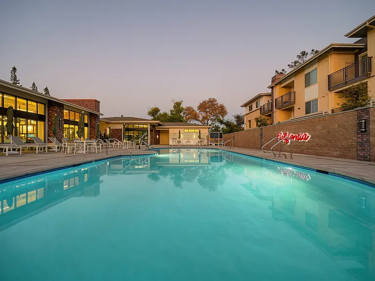 Swimming Pool At Dusk