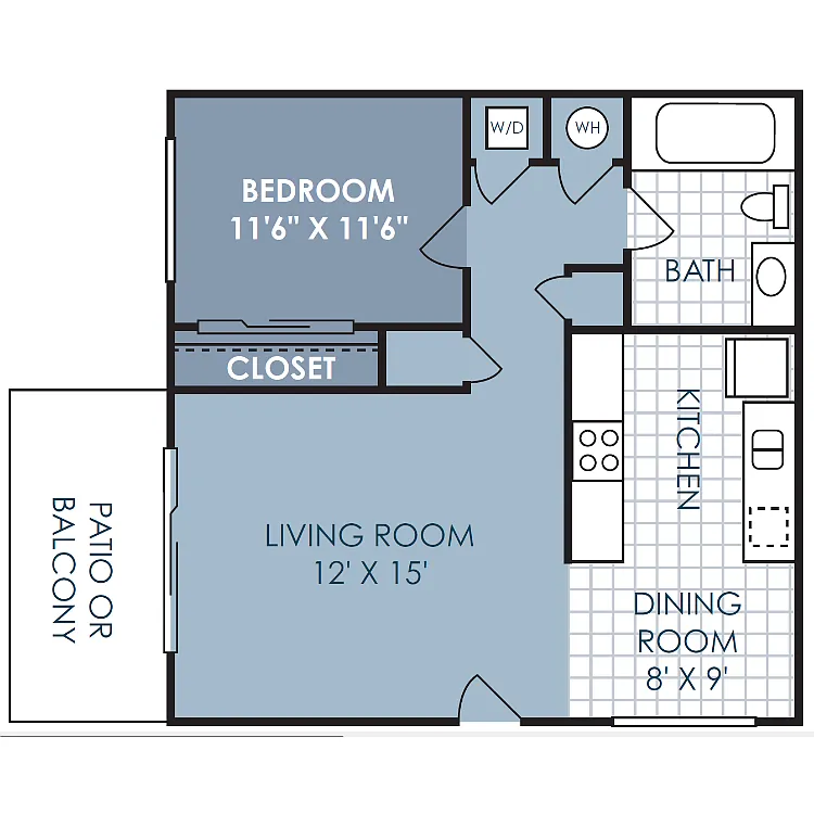 Floor plan 1 Bedroom 1 Bathroom C-D