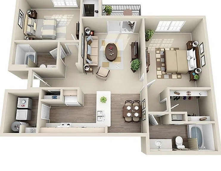 2 Bedroom | 2 Bath | 1129 SF 2 Bedroom | 2 Bath | 1129 SF