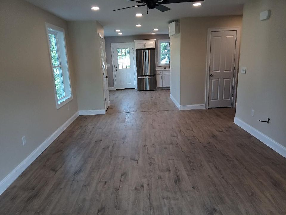 living room into the kitchen
