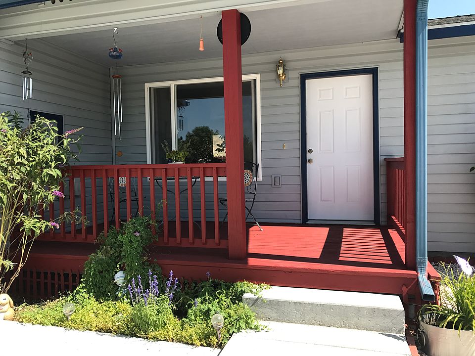 Front deck and flower bed!