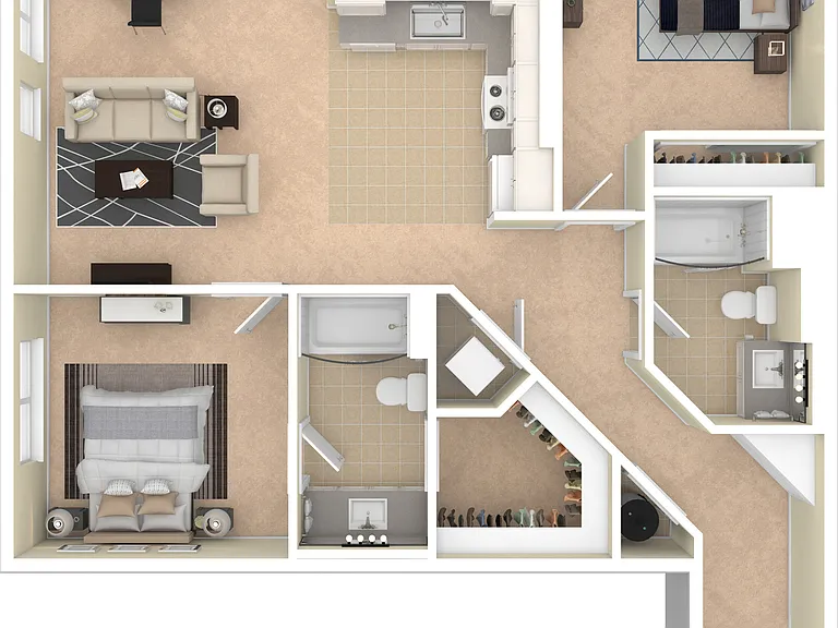 2 bed / 2 bath B2 1197 sf 2 bed / 2 bath B2 1197 sf
