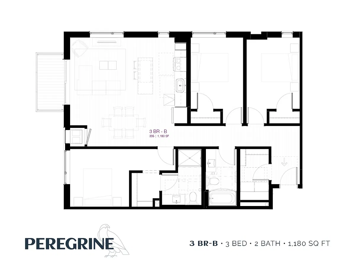 Floor plan 3 Bedroom B