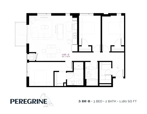 Floor plan 3 Bedroom B