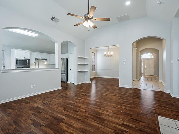 Open concept living room and kitchen.